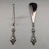 1913 British Antique Pure Silver Handle Shoehorn Button Hook Set ES Barnsley